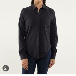Lululemon Black Urbanite Long Sleeve Button Down Cycling Shirt Small